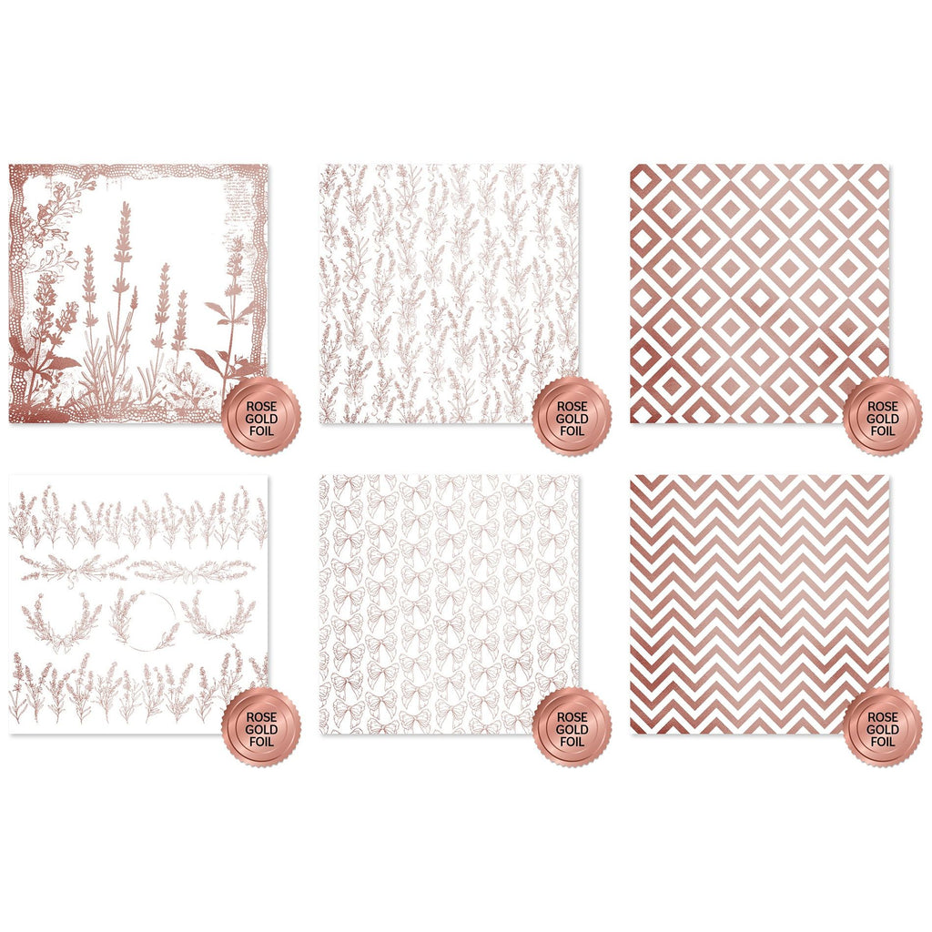 Paper Rose Lavender & Roses 6x6 Rose Gold Foil Paper 32217 sheets