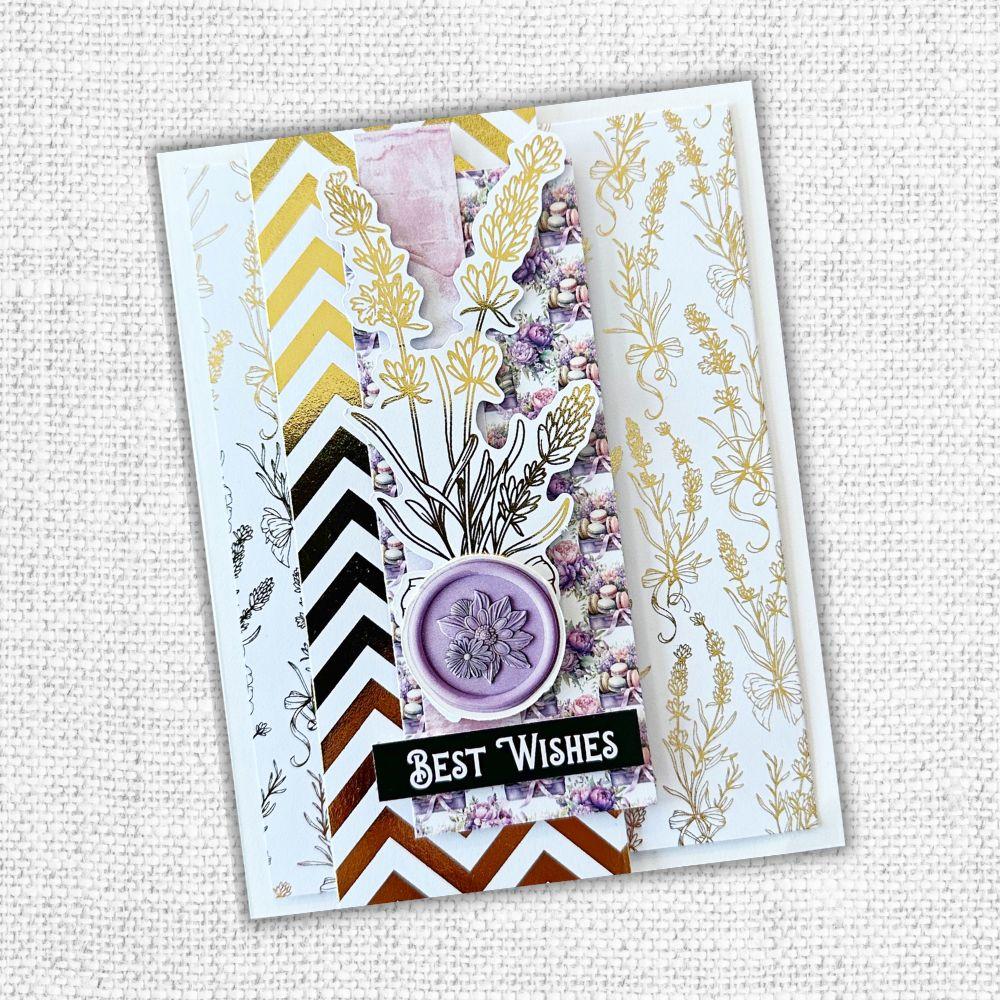 Paper Rose Lavender & Roses 6x6 Gold Foil Paper 32241 best wishes