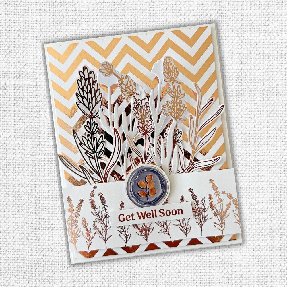 Paper Rose Lavender & Roses Rose Gold Foil Die Cuts 32268 get well soon