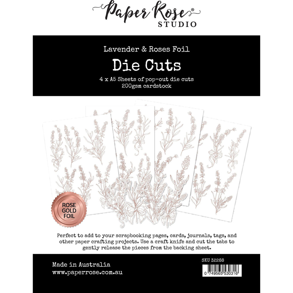 Paper Rose Lavender & Roses Rose Gold Foil Die Cuts 32268