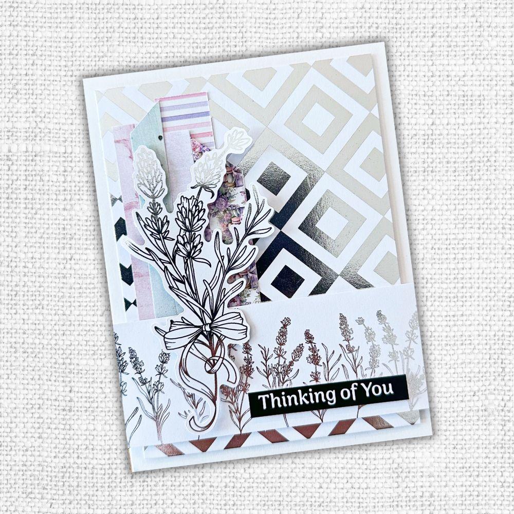 Paper Rose Lavender & Roses Silver Foil Die Cuts 32274 thinking of you