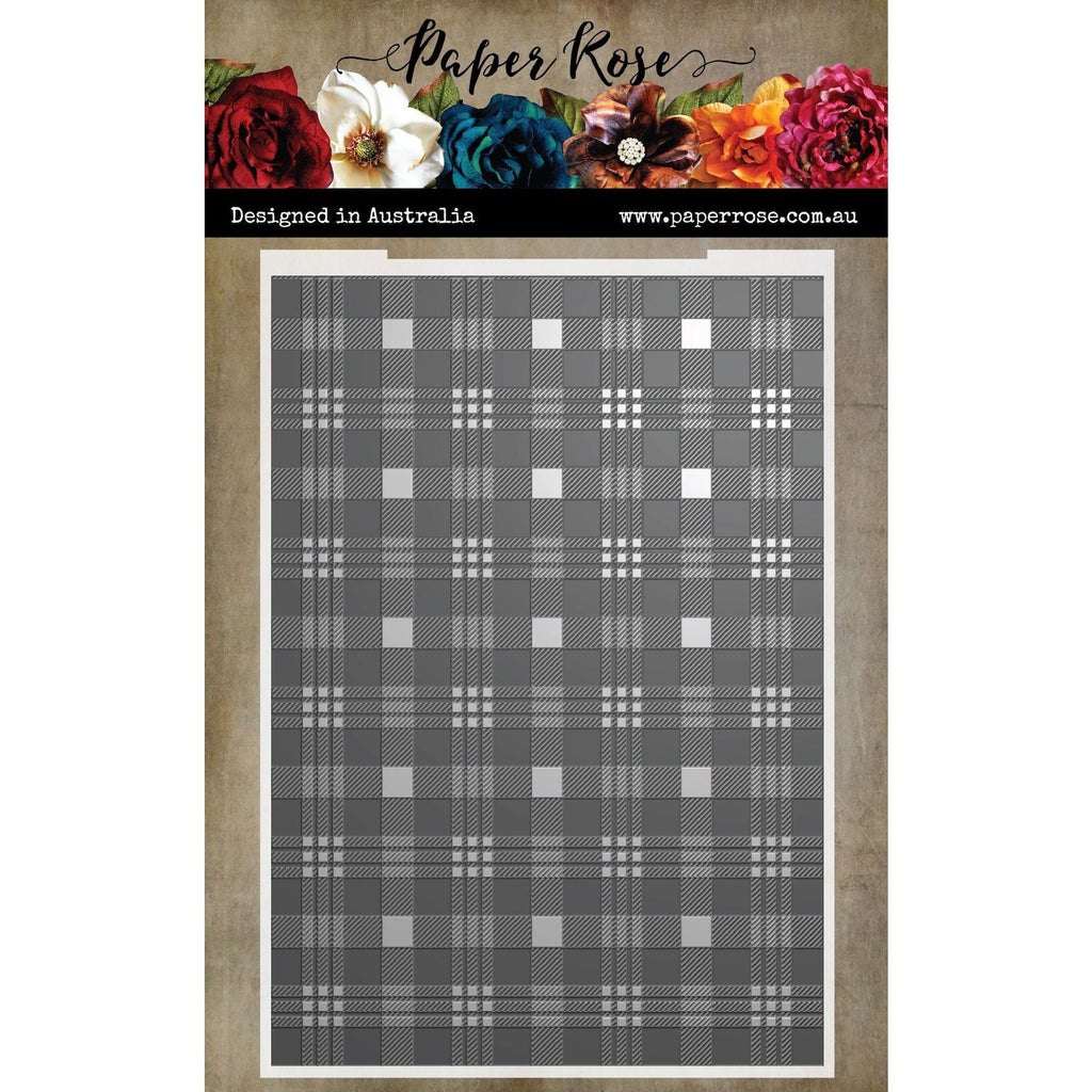 Paper Rose Winter Plaid 3d Embossing Folder 32289