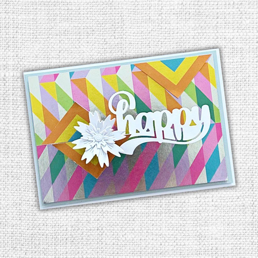 Paper Rose Retro Foil 12x12 Paper 32526 happy