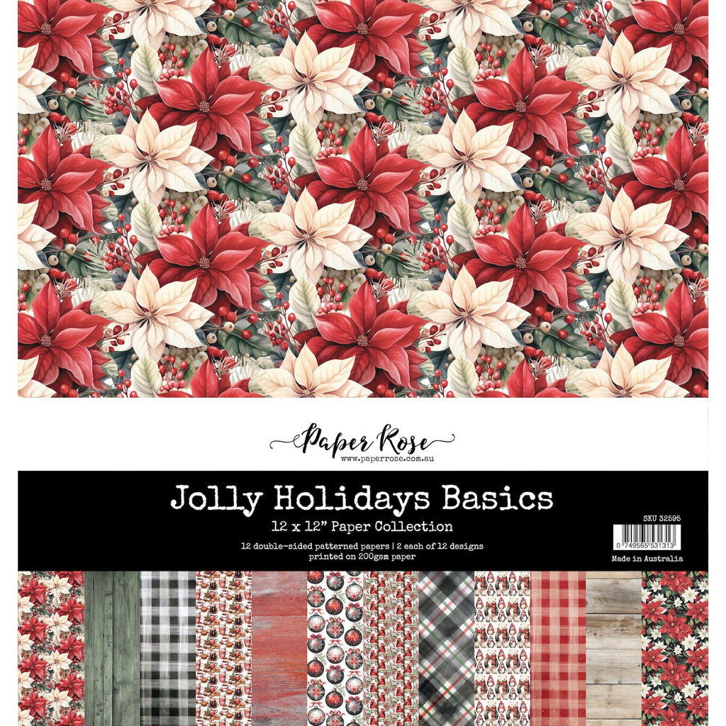 Paper Rose Jolly Holidays Basics 12x12 Paper 32595