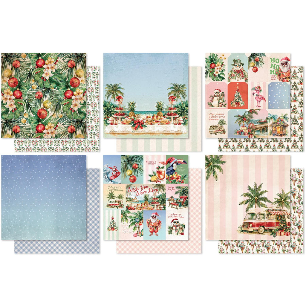 Paper Rose Tropical Christmas 12x12 Paper 33114 sheets