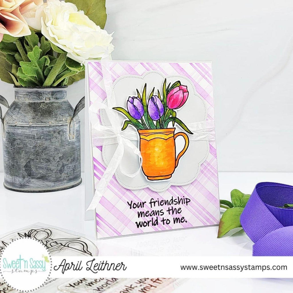 Sweet 'N Sassy Great Friends Die Set snsd-0233 Your Friendship Means The World To Me Card