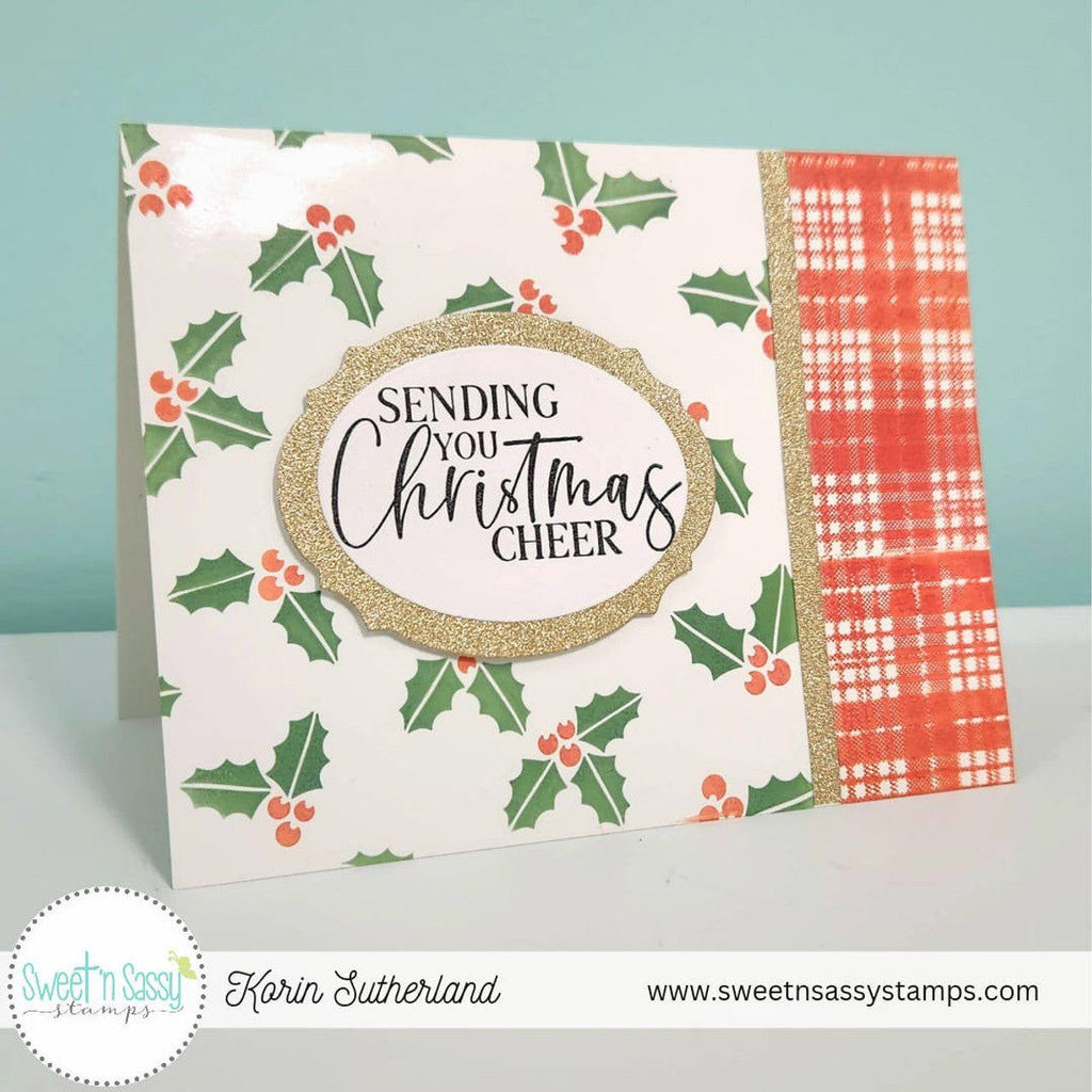 Sweet 'N Sassy Christmas Sentiments Clear Stamps sns-23-028 Sending You Christmas Cheer Card