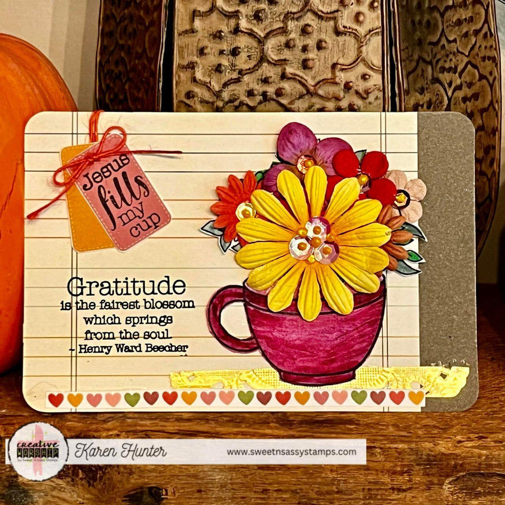 Sweet 'N Sassy Gratitude Matters Clear Stamps sns-23-055 cup