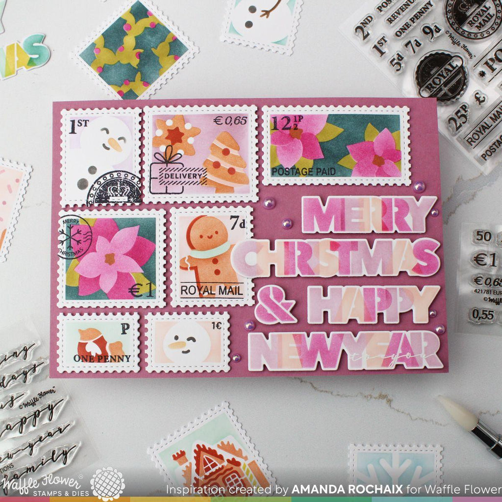 Waffle Flower Euro Symbols Clear Stamps 421781 merry christmas