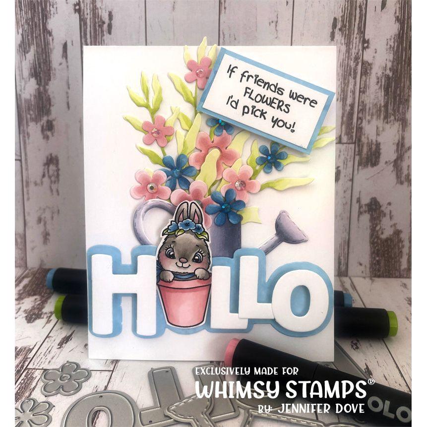 Whimsy Stamps Bunnies in the Garden Clear Stamps c1435 hello