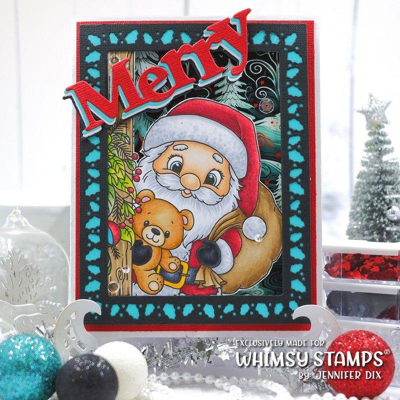 Whimsy Stamps Santa at the Door Clear Stamps c1244a merry