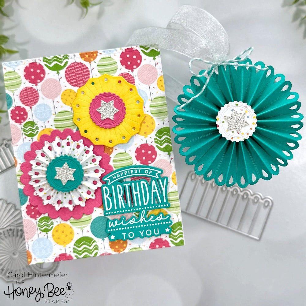 Honey Bee 3D Rosette Dies hbds-3droset Happy Birthday Card