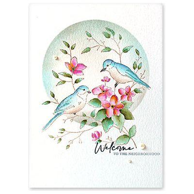 Penny Black Cling Stamp Confidant 40-921 blue birds