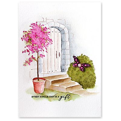 Penny Black Artful Entry Cling Stamp 40-927 front door