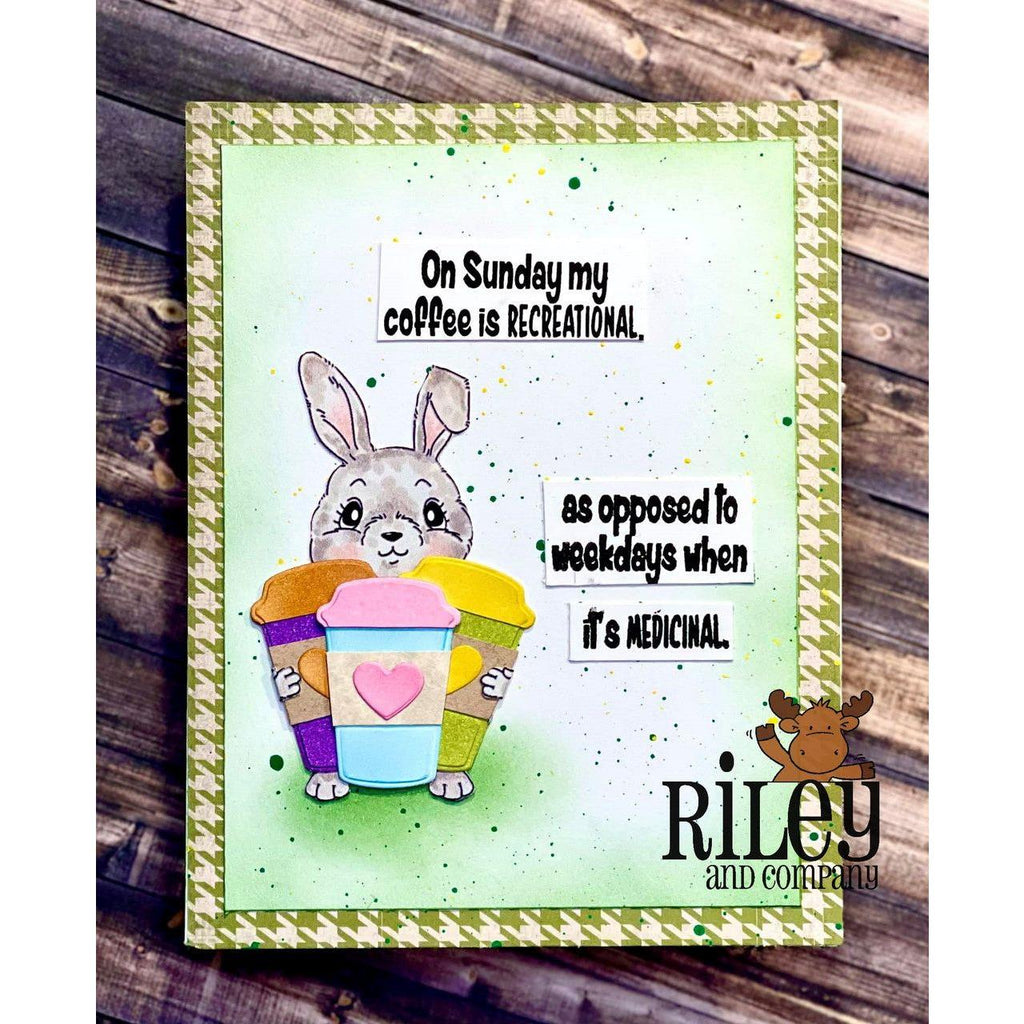 Riley and Company Funny Bones Recreational Coffee Clear Stamp rwd-1217 coffee cups