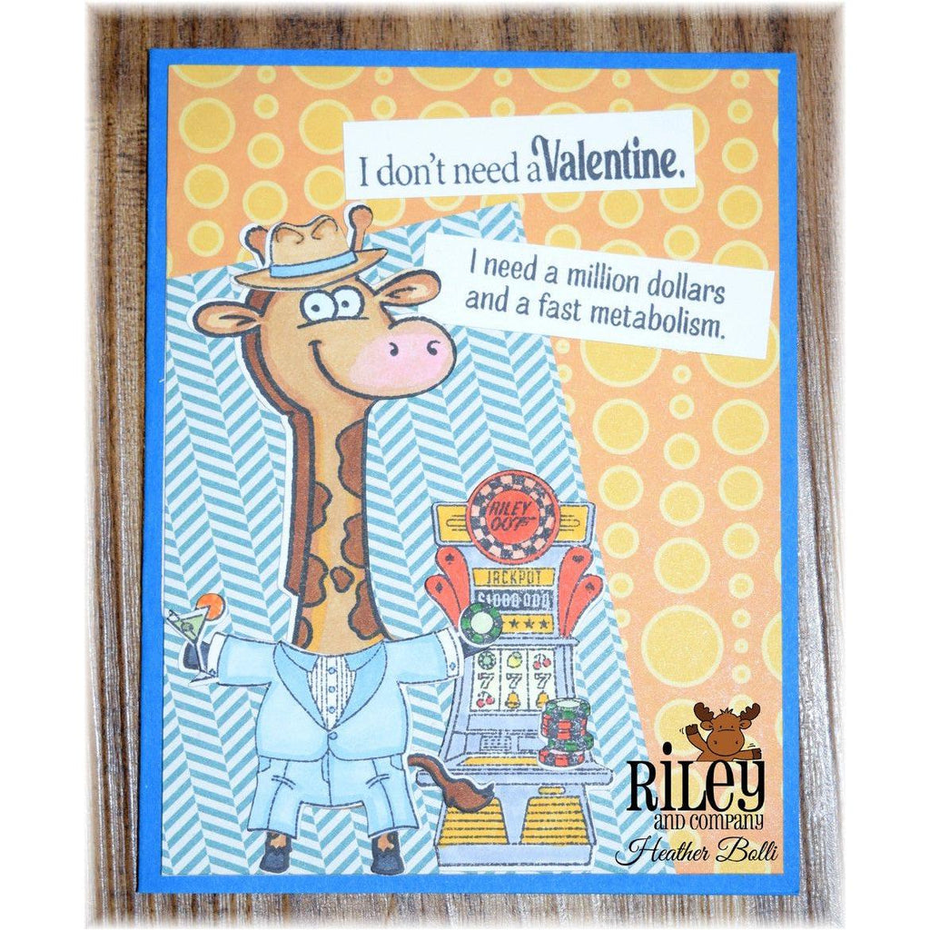 Riley and Company Funny Bones I Don't Need A Valentine Clear Stamp rwd-1211 jackpot