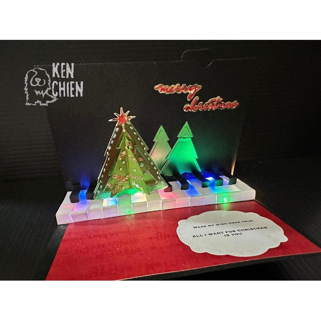 Karen Burniston Piano Keys Pop Up Dies 1274 merry christmas