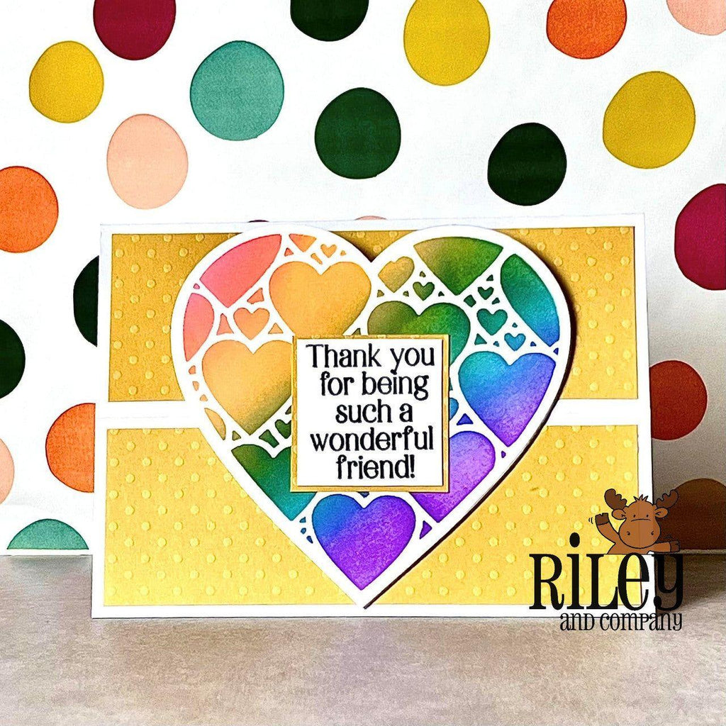 Riley and Company Funny Bones Wonderful Friend Clear Stamp rwd-1218 rainbow heart