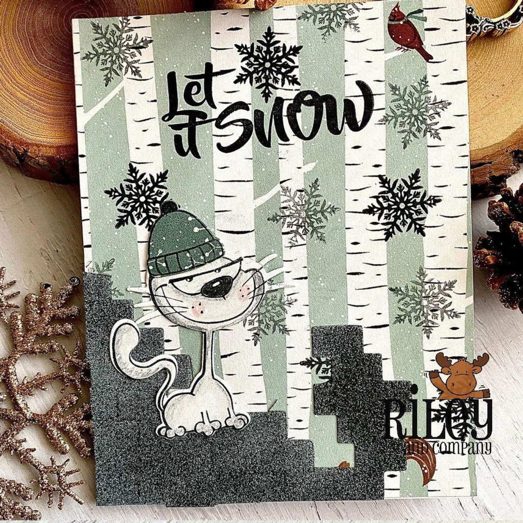 Riley and Company Funny Bones Let it Snow Clear Stamp rwd-1213 birch trees