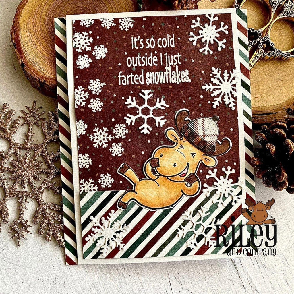 Riley and Company Funny Bones It's So Cold Outside Clear Stamp rwd-1210 laughing moose