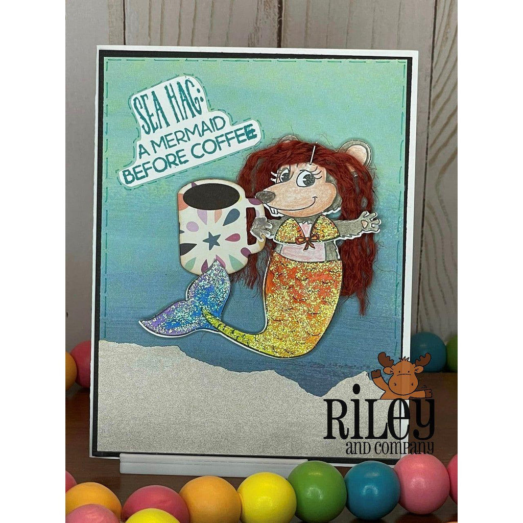 Riley and Company Funny Bones Sea Hag Clear Stamp rwd-1223 mermaid