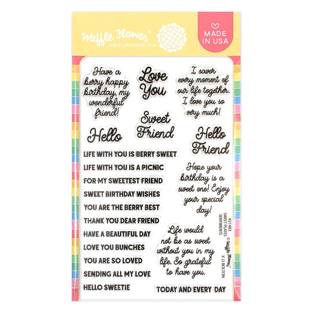 Waffle Flower Sweet Plates Sentiments Clear Stamps 421483