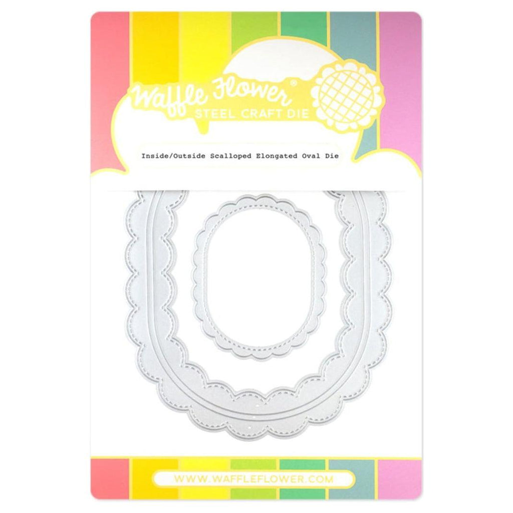 Waffle Flower Inside Outside Scalloped Elongated Oval Dies 421538