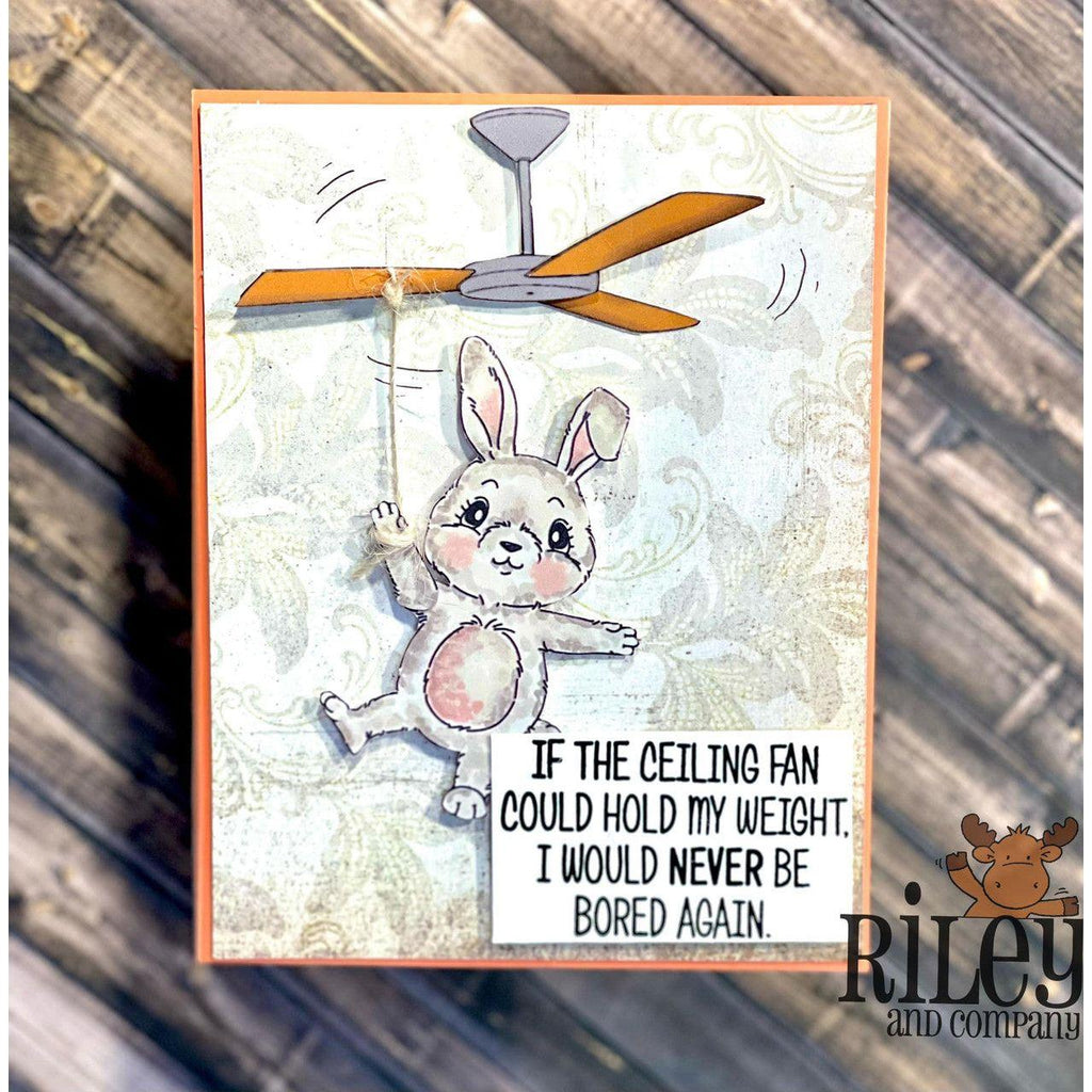 Riley and Company Funny Bones Ceiling Fan Issues Clear Stamp rwd-1236 bunny