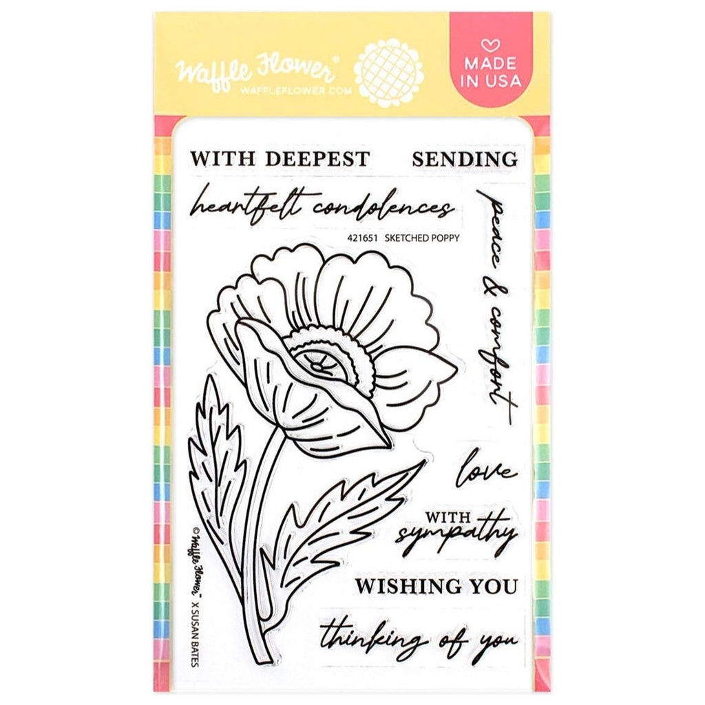 Waffle Flower Sketched Poppy Clear Stamps 421651