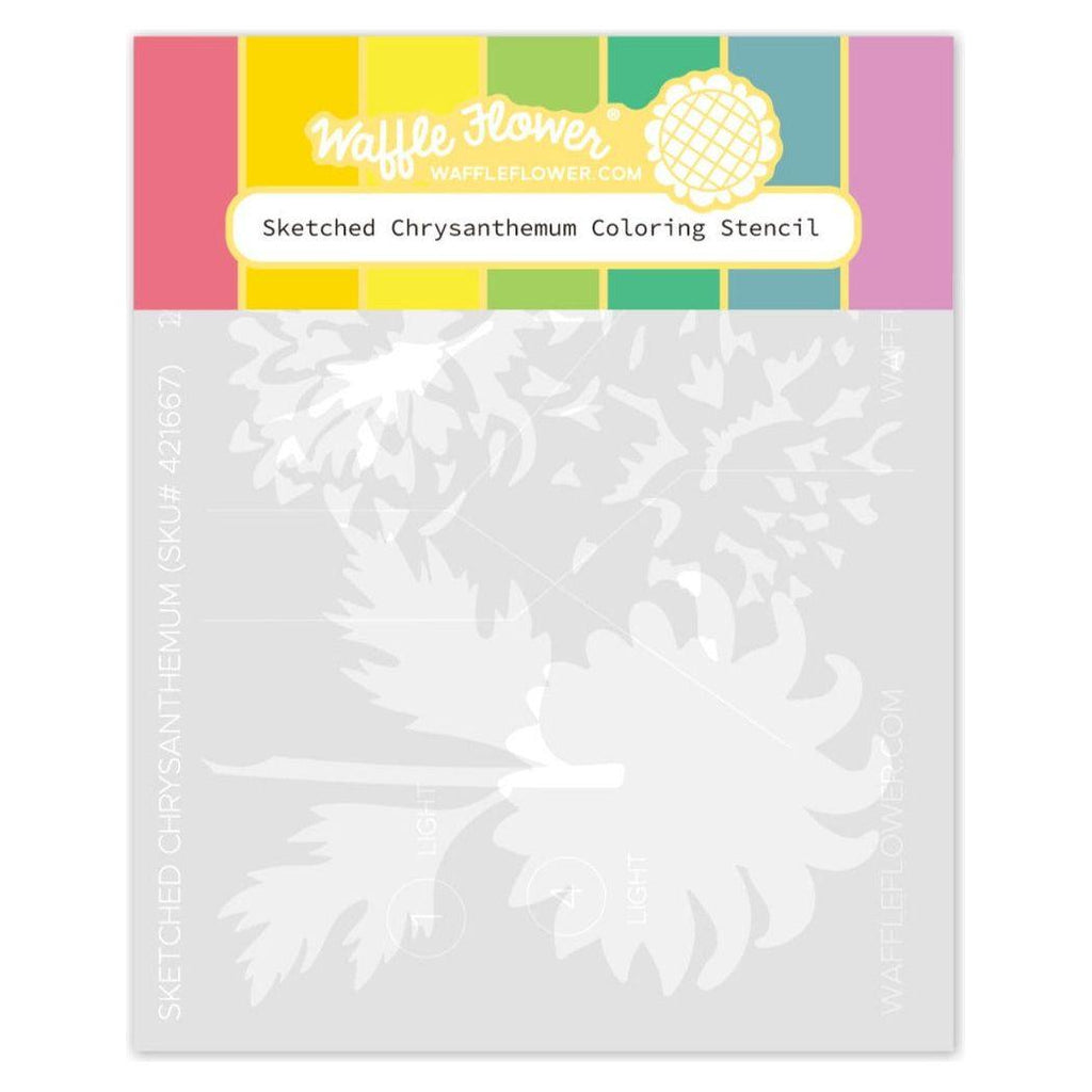 Waffle Flower Sketched Chrysanthemum Coloring Stencils 421667