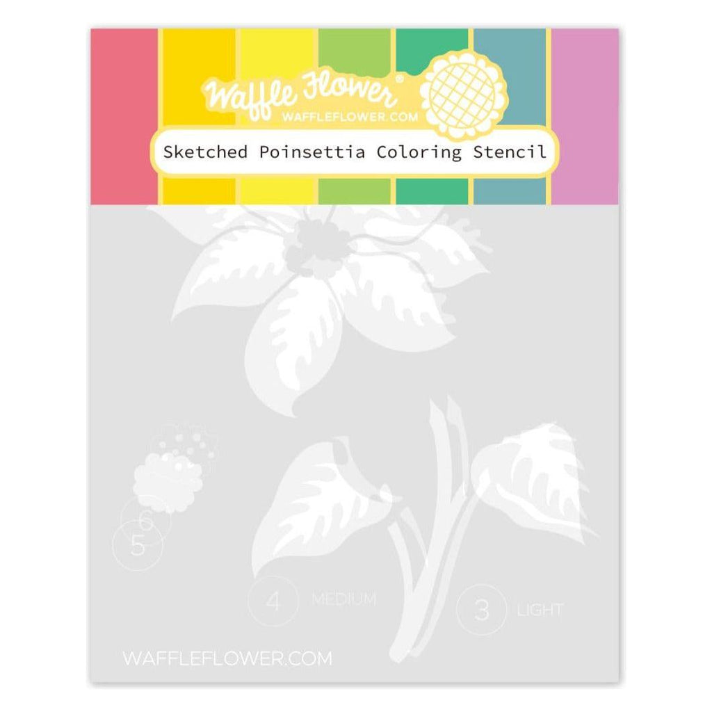 Waffle Flower Sketched Poinsettia Coloring Stencils 421673