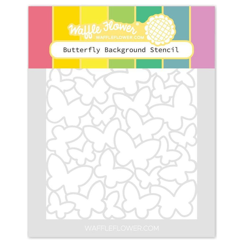 Waffle Flower Butterfly Background Stencil 421730