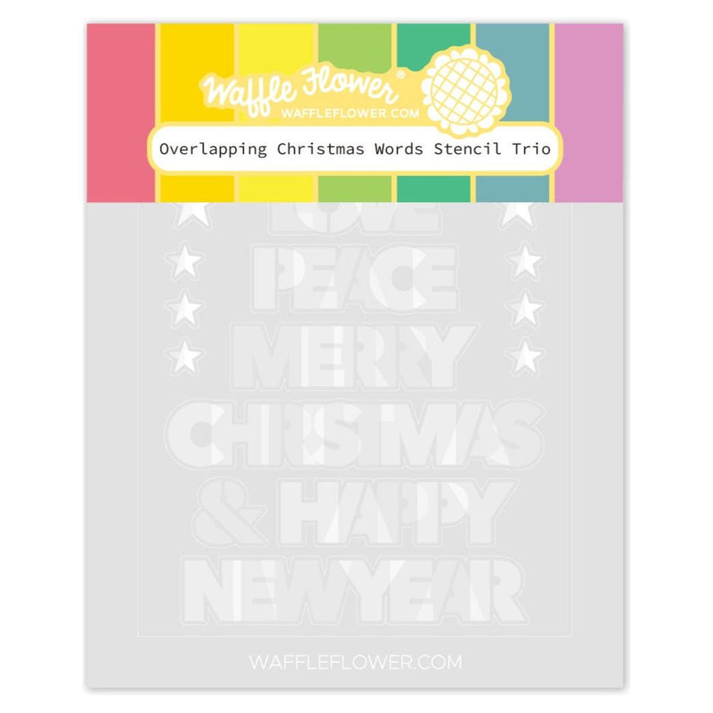 Waffle Flower Overlapping Christmas Words Stencil Trio 421778