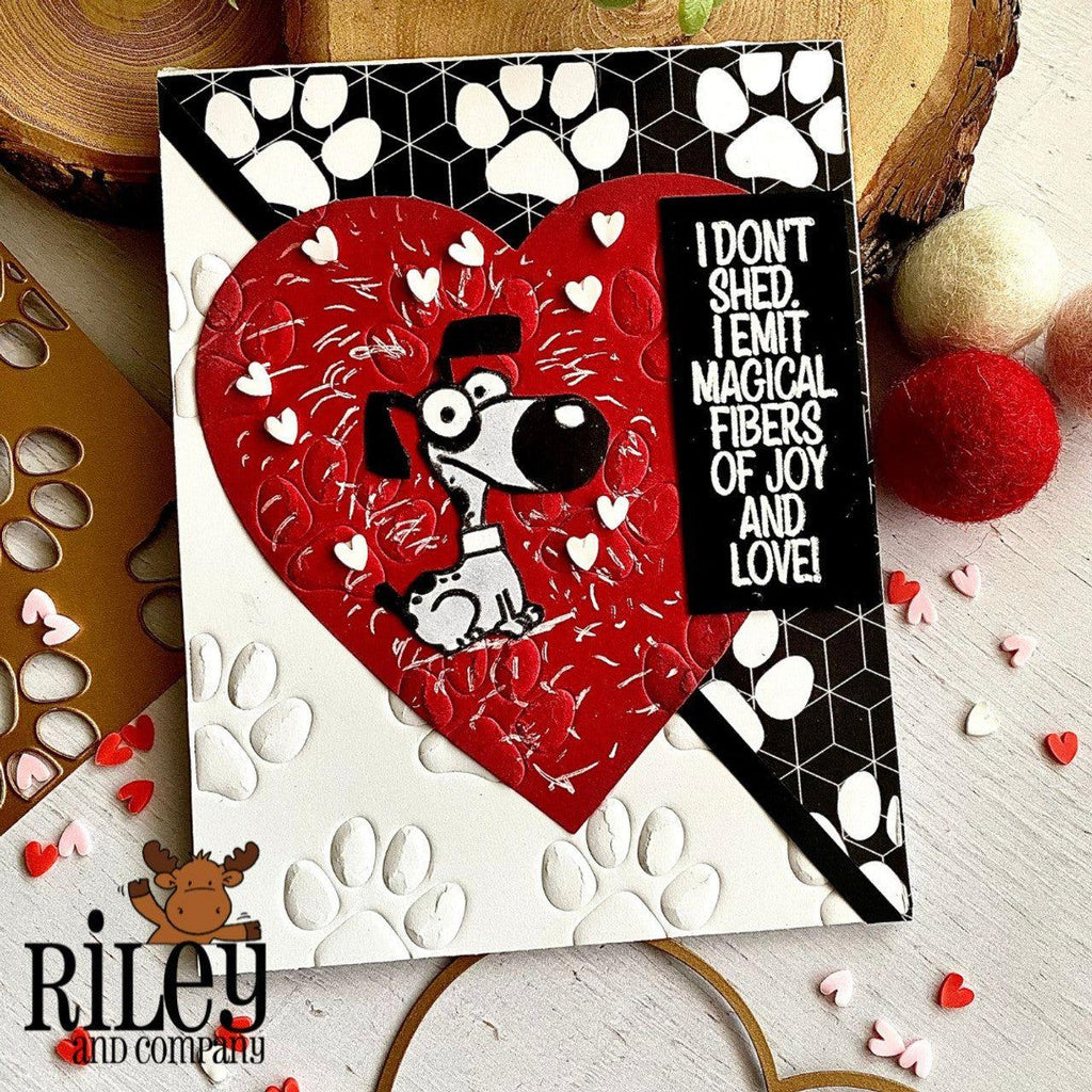 Riley and Company Funny Bones Magical Fibers of Joy Clear Stamp rwd-1241 red heart