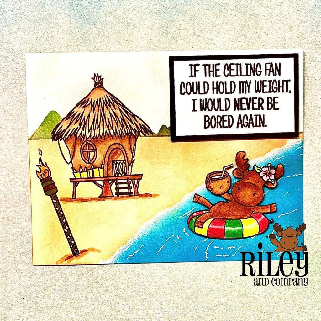 Riley and Company Funny Bones Ceiling Fan Issues Clear Stamp rwd-1236 beach hut