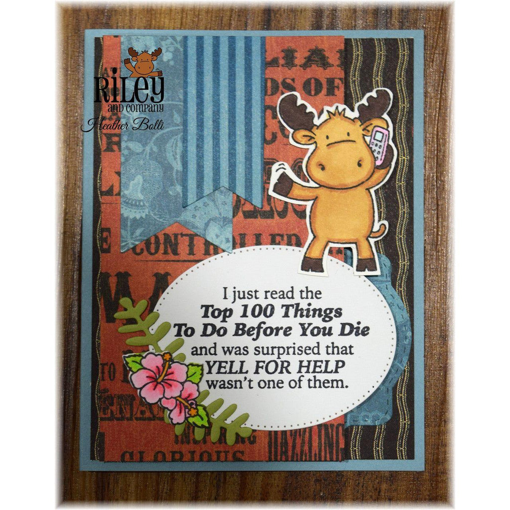 Riley and Company Funny Bones Yell For Help Cling Rubber Stamp rwd-1235 phone call