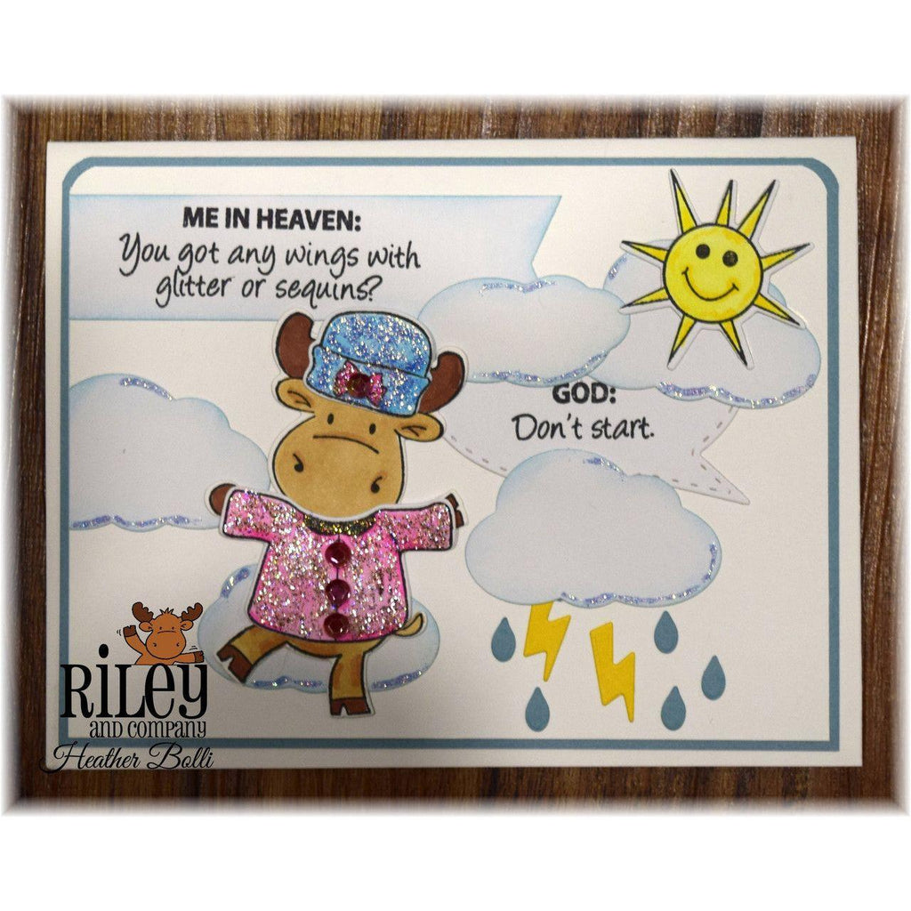 Riley and Company Funny Bones Don't Start Clear Stamp rwd-1228 sparkles