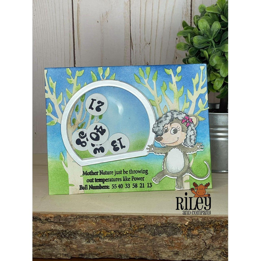 Riley and Company Funny Bones Power Ball Numbers Cling Stamp rwd-1239 shaker card