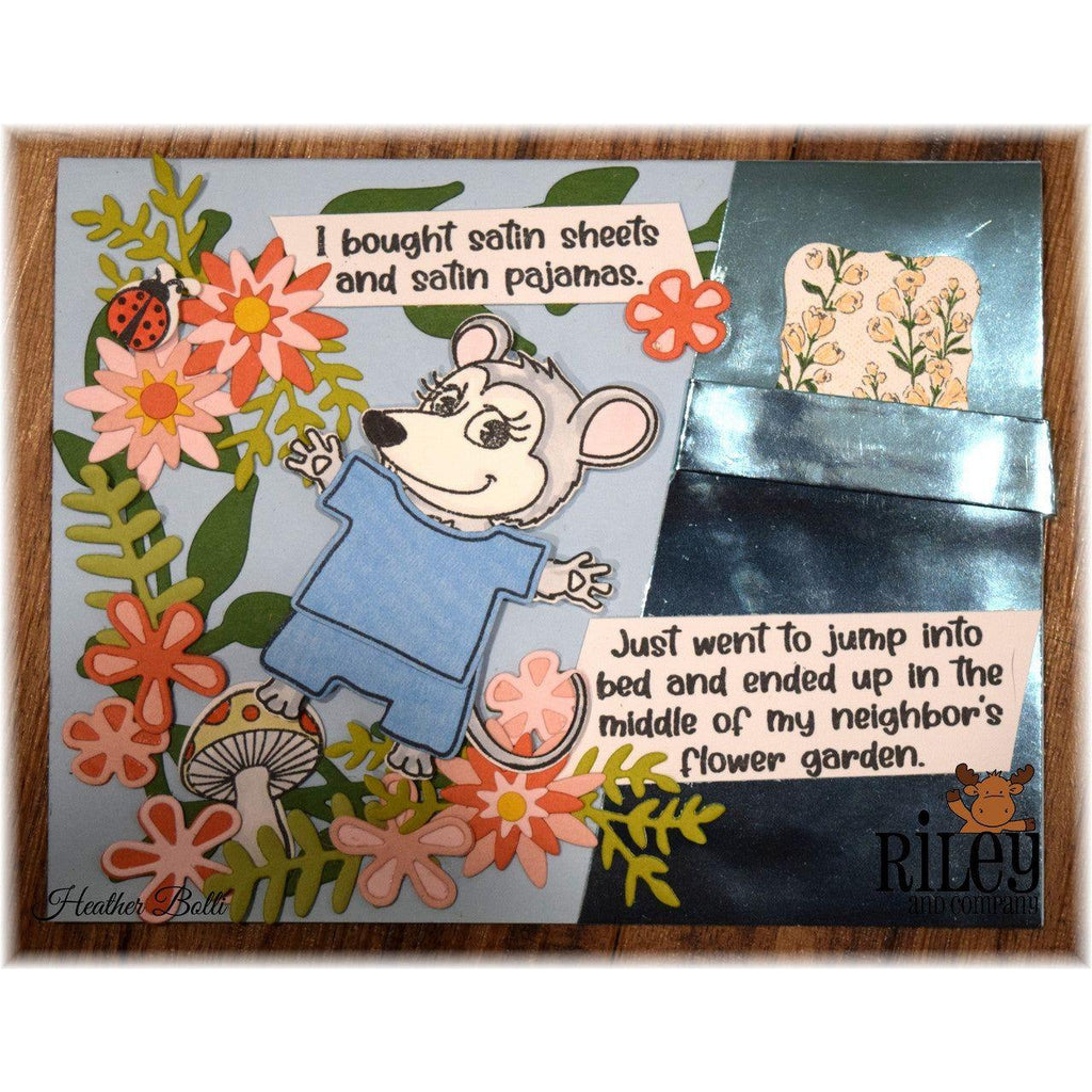 Riley and Company Funny Bones Satin Sheets Cling Stamp rwd-1232 bedtime