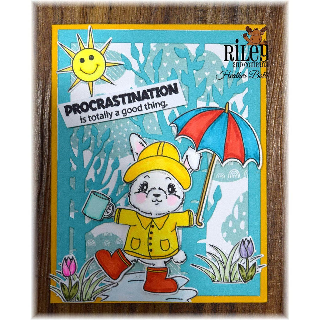 Riley and Company Funny Bones Nothing To Do Today Clear Stamp rwd-1238 umbrella