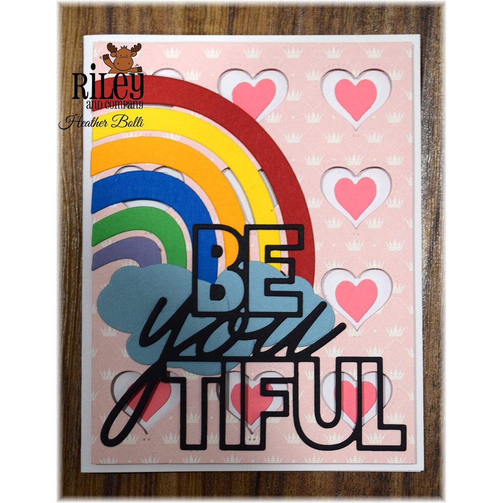 Riley And Company Cut Ups Be You Die rd599 rainbow and hearts