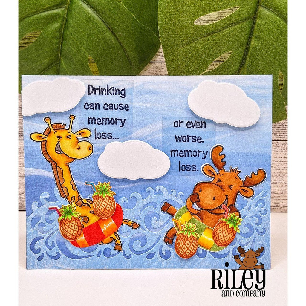 Riley and Company Funny Bones Drinking Can Cause Memory Loss Clear Stamp rwd-1242 ocean