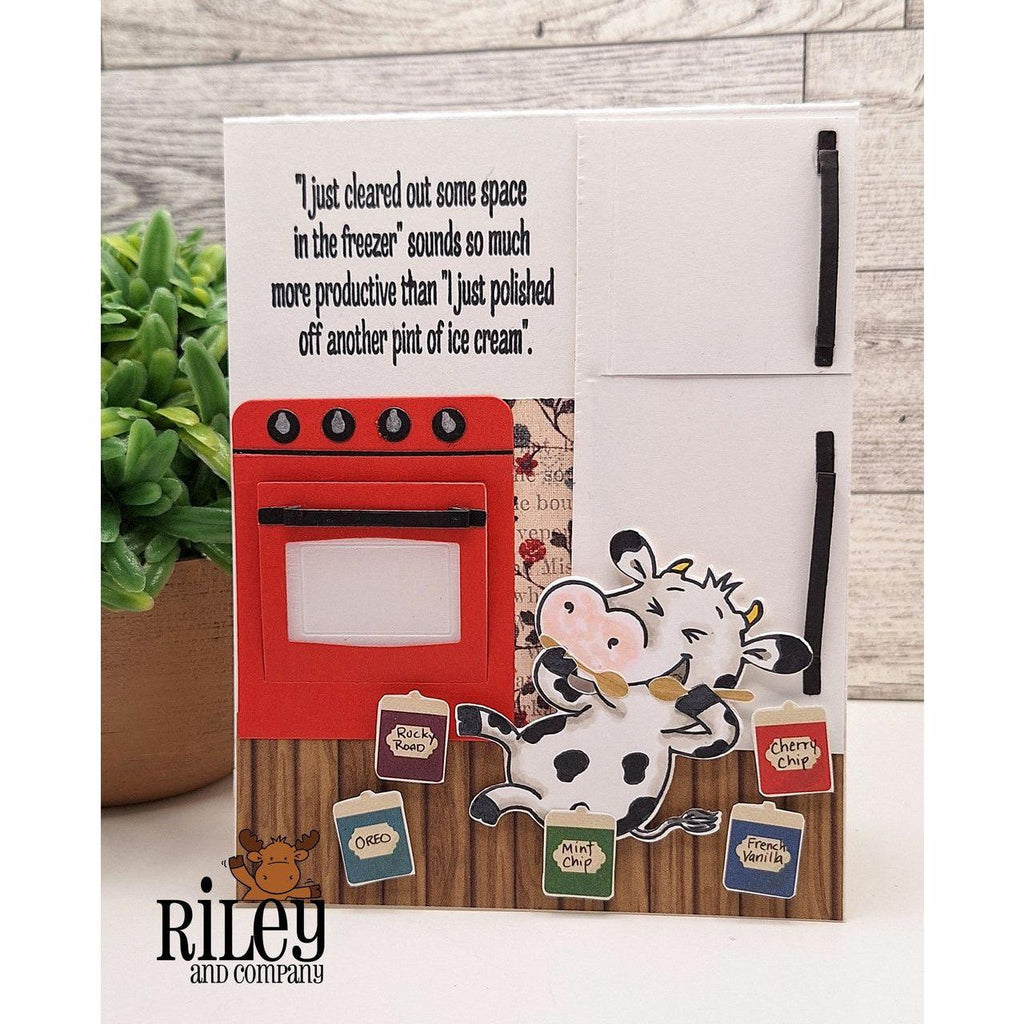 Riley and Company Funny Bones Space in the Freezer Cling Stamp rwd-1226 ice cream