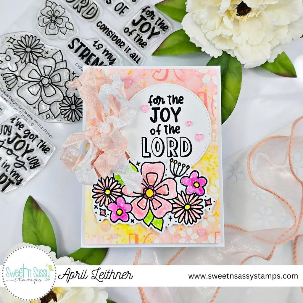 Sweet 'N Sassy Fullness Of Joy Clear Stamps cws-24-013 For The Joy Of The Lord Bible Journaling