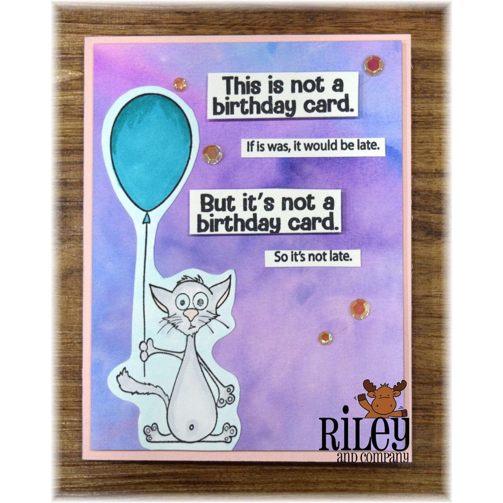 Riley And Company Funny Bones It's Not Too Late Clear Stamp rwd-1260 silly cat