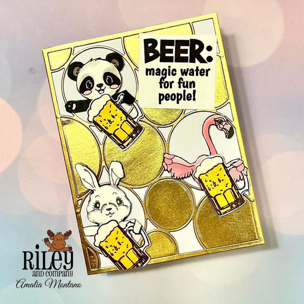 Riley And Company Dress Up Panda Clear Stamps dur008 bubbles