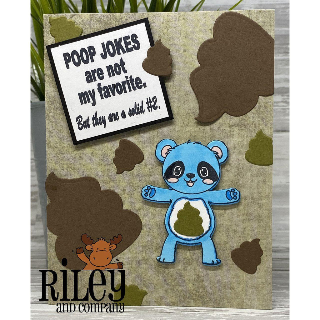 Riley And Company Funny Bones Poop Jokes Clear Stamp rwd-1284 messy bear