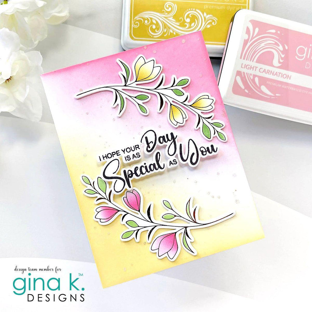 Gina K Designs Delicate Flowers Clear Stamps and Dies Bundle gkdie0420 Special Day