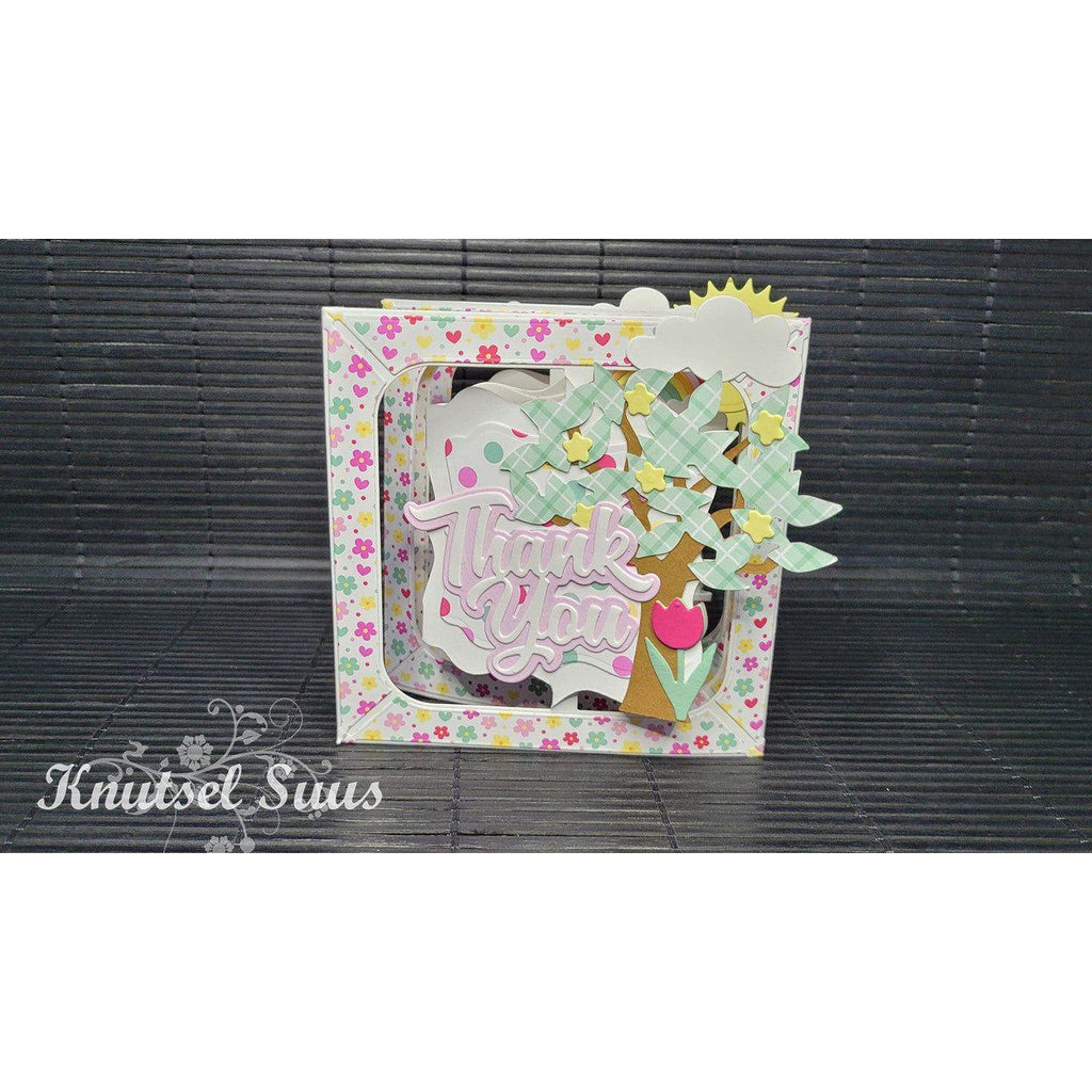 Karen Burniston Thank You Shadow Die 1282 flower background