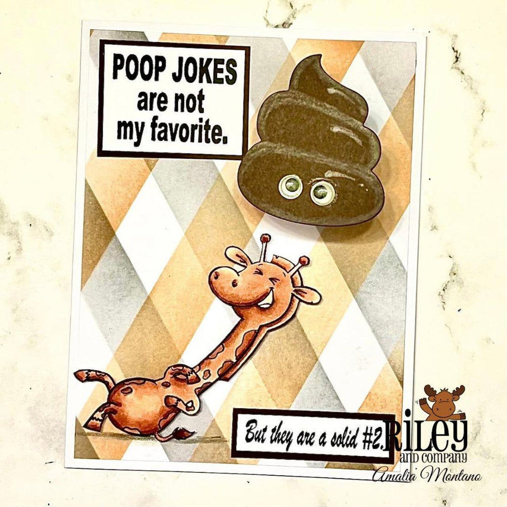 Riley And Company Funny Bones Poop Jokes Clear Stamp rwd-1284 laughing giraffe